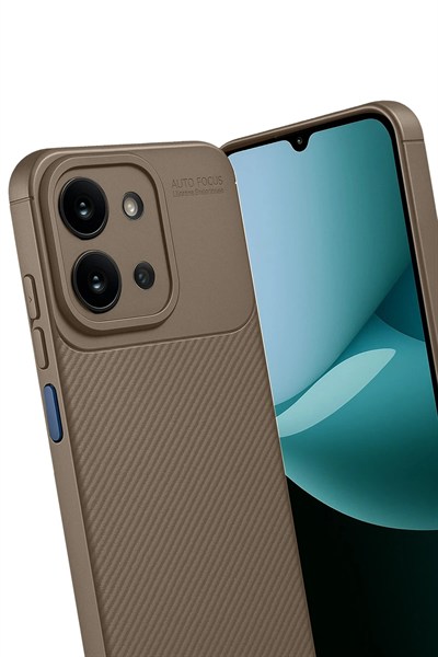 Mey İthalat®   Redmi 15C 4G Auto Focus Karbon Kapak - Kahverengi