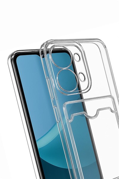 Mey İthalat®   Redmi 15C 4G Kılıf Kart Şeffaf Silikon - Şeffaf