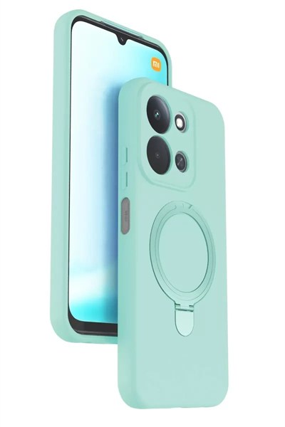 Mey İthalat®   Redmi 15C 4G Regal Magsafe Standlı Kapak - Su Yeşili