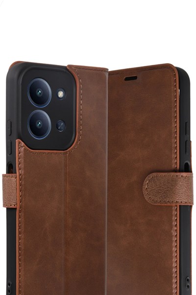 Mey İthalat®   Redmi 15C 4G Trend S Plus Kapaklı Kılıf - Taba