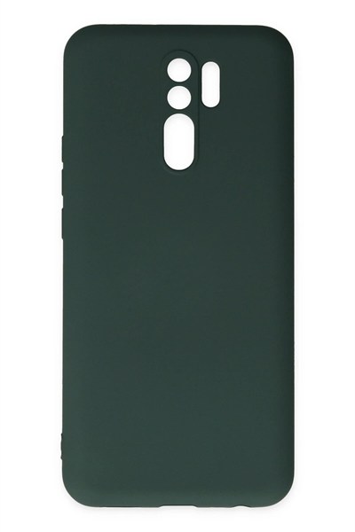 Mey İthalat®   Redmi 9 Kılıf Nano içi Kadife Silikon - Koyu Yeşil