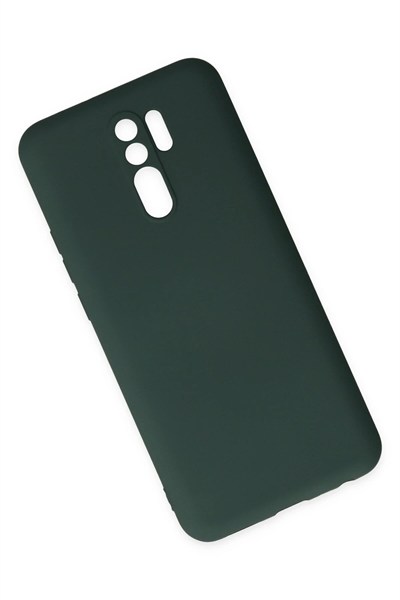 Mey İthalat®   Redmi 9 Kılıf Nano içi Kadife Silikon - Koyu Yeşil
