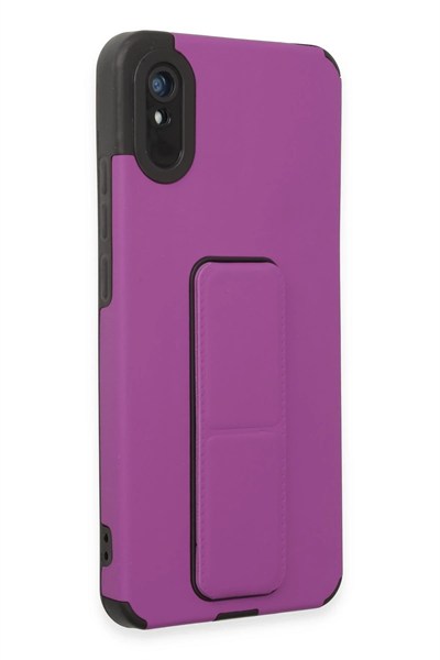 Mey İthalat®   Redmi 9A Kılıf Mega Standlı Silikon - Mor