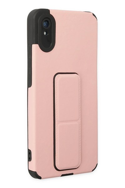 Mey İthalat®   Redmi 9A Kılıf Mega Standlı Silikon - Pudra