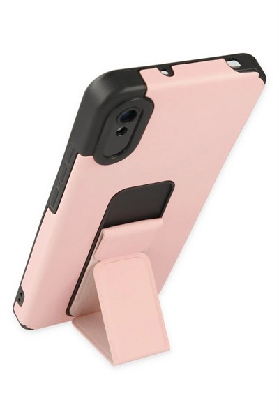 Mey İthalat®   Redmi 9A Kılıf Mega Standlı Silikon - Pudra