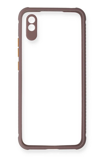 Mey İthalat®   Redmi 9A Kılıf Miami Şeffaf Silikon - Açık Mor