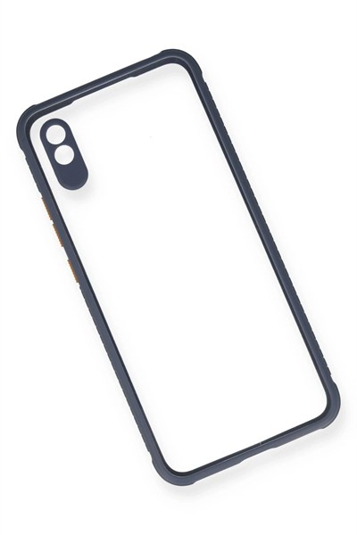 Mey İthalat®   Redmi 9A Kılıf Miami Şeffaf Silikon - Gri