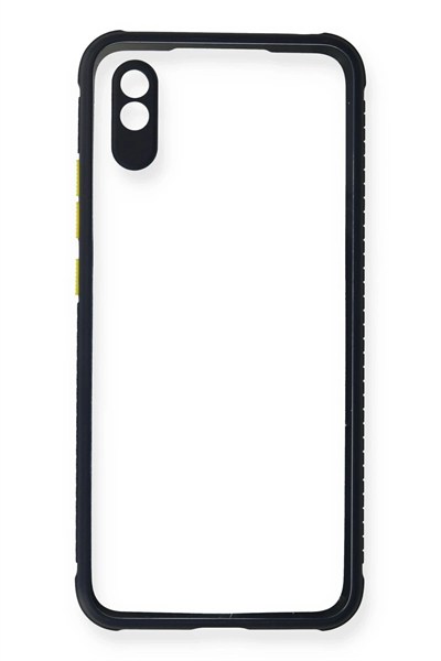 Mey İthalat®   Redmi 9A Kılıf Miami Şeffaf Silikon - Lacivert