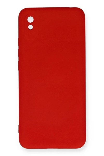 Mey İthalat®   Redmi 9A Kılıf Nano içi Kadife Silikon - Kırmızı