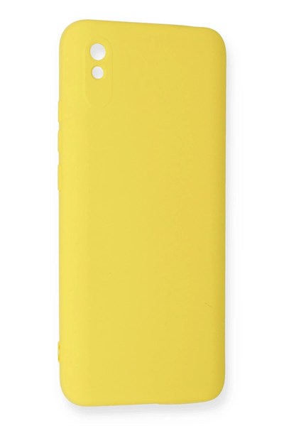 Mey İthalat®   Redmi 9A Kılıf Nano içi Kadife Silikon - Sarı