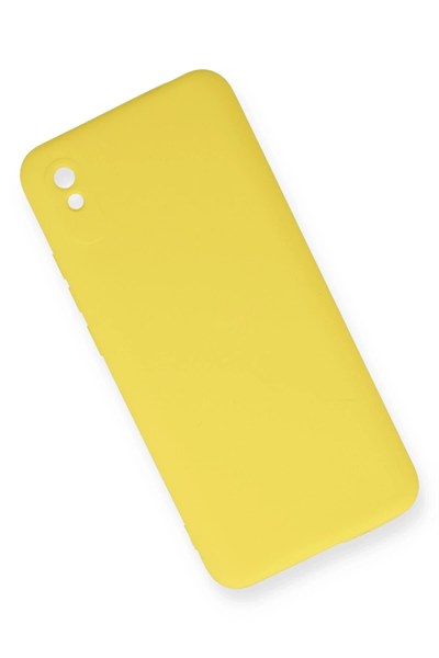 Mey İthalat®   Redmi 9A Kılıf Nano içi Kadife Silikon - Sarı