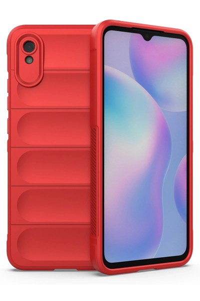Mey İthalat®   Redmi 9A Kılıf Optimum Silikon - Kırmızı