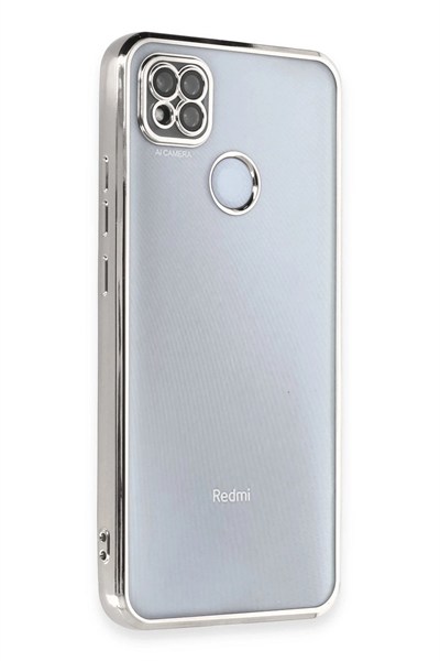 Mey İthalat®   Redmi 9C Kılıf  Lensli Silikon - Gümüş