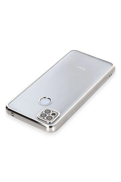 Mey İthalat®   Redmi 9C Kılıf  Lensli Silikon - Gümüş