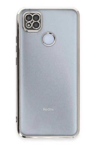 Mey İthalat®   Redmi 9C Kılıf  Lensli Silikon - Gümüş
