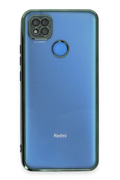 Mey İthalat®   Redmi 9C Kılıf  Lensli Silikon - Yeşil