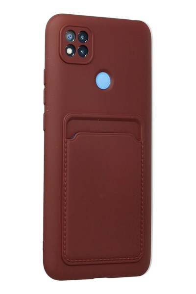 Mey İthalat®   Redmi 9C Kılıf Kelvin Kartvizitli Silikon - Bordo