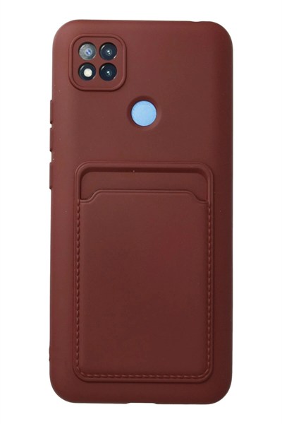 Mey İthalat®   Redmi 9C Kılıf Kelvin Kartvizitli Silikon - Bordo