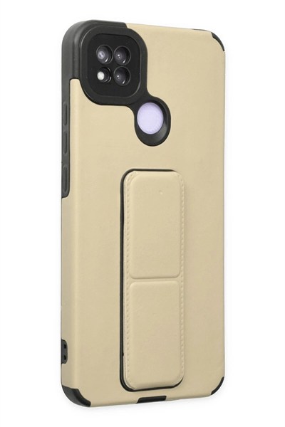 Mey İthalat®   Redmi 9C Kılıf Mega Standlı Silikon - Gold