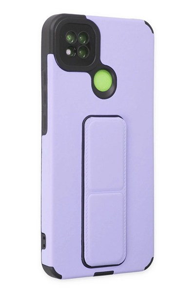 Mey İthalat®   Redmi 9C Kılıf Mega Standlı Silikon - Lila