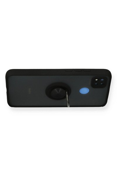 Mey İthalat®   Redmi 9C Kılıf Montreal Yüzüklü Silikon Kapak - Siyah