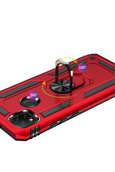 Mey İthalat®   Redmi 9C Kılıf Sofya Yüzüklü Silikon Kapak - Gold