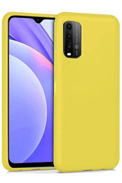 Mey İthalat®   Redmi 9T Kılıf Nano içi Kadife Silikon - Sarı