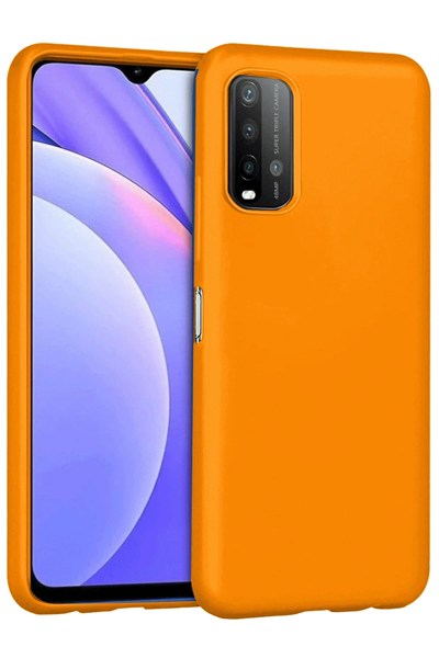Mey İthalat®   Redmi 9T Kılıf Nano içi Kadife Silikon - Turuncu