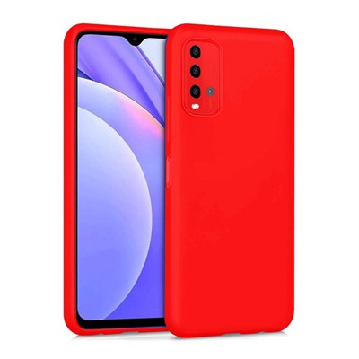 Mey İthalat®   Redmi 9T Kılıf Nano içi Kadife Silikon - Kırmızı