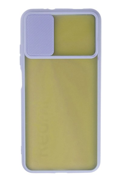 Mey İthalat®   Redmi 9T Kılıf Palm Buzlu Kamera Sürgülü Silikon - Lila
