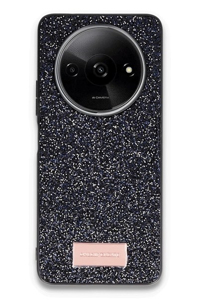 Mey İthalat®   Redmi A3 4G Bright Simli Kapak - Siyah