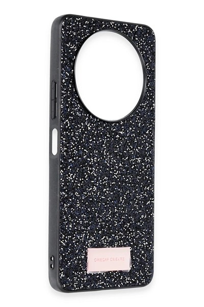 Mey İthalat®   Redmi A3 4G Bright Simli Kapak - Siyah