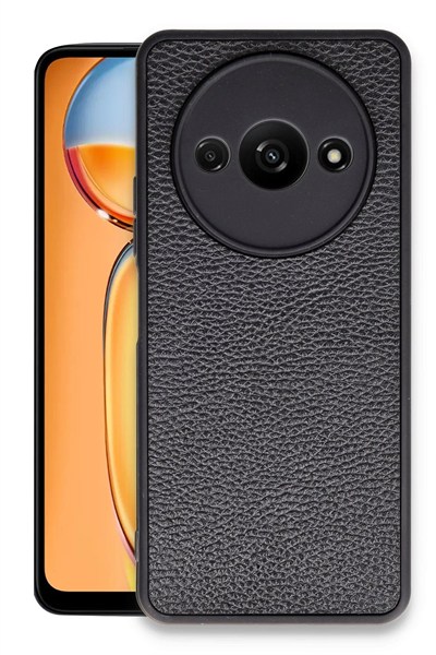 Mey İthalat®   Redmi A3 4G Kılıf Aras Deri Kapak - Siyah