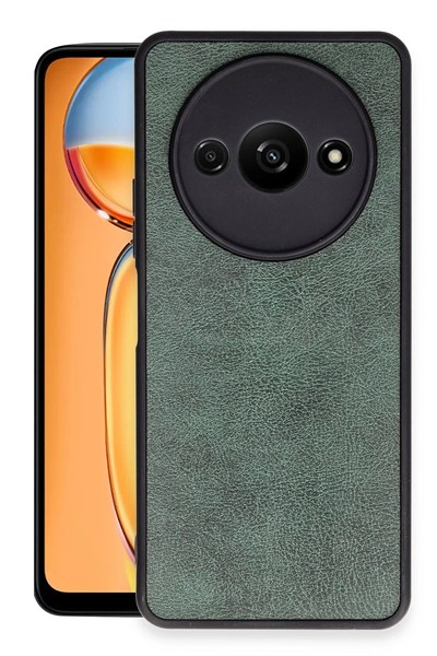 Mey İthalat®   Redmi A3 4G Kılıf Aras Deri Kapak - Koyu Yeşil
