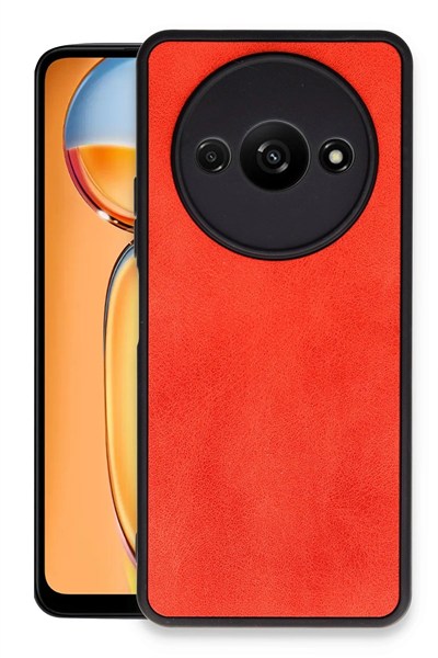 Mey İthalat®   Redmi A3 4G Kılıf Aras Deri Kapak - Kırmızı