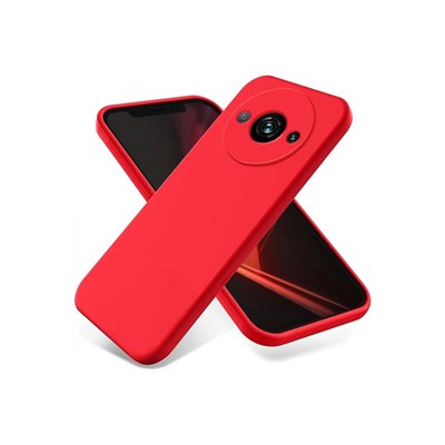 Mey İthalat®   Redmi A3 4G Kılıf First Silikon - Kırmızı