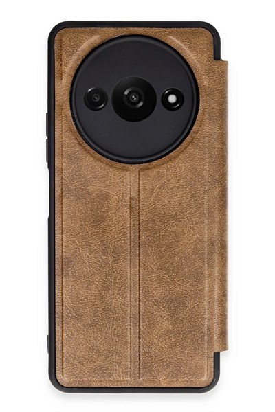 Mey İthalat®   Redmi A3 4G Kılıf Flip Cover - Taba