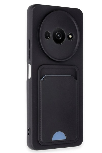 Mey İthalat®   Redmi A3 4G Kılıf Kelvin Kartvizitli Silikon - Siyah