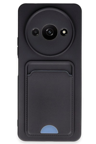 Mey İthalat®   Redmi A3 4G Kılıf Kelvin Kartvizitli Silikon - Siyah