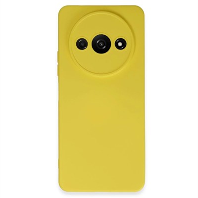 Mey İthalat®   Redmi A3 4G Kılıf Nano içi Kadife Silikon - Sarı