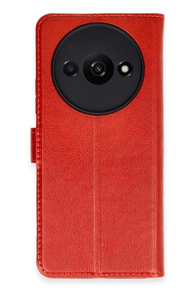 Mey İthalat®   Redmi A3 4G Kılıf Trend S Plus Kapaklı Kılıf - Kırmızı