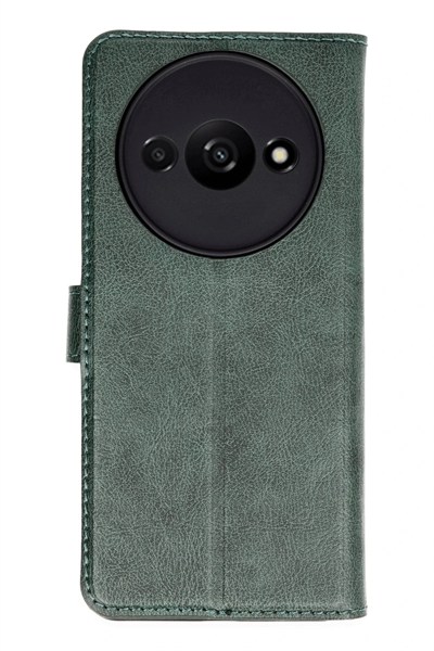 Mey İthalat®   Redmi A3 4G Kılıf Trend S Plus Kapaklı Kılıf - Yeşil