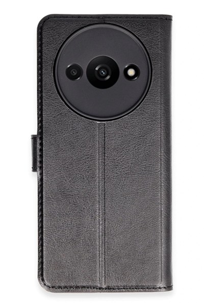 Mey İthalat®   Redmi A3 4G Kılıf Trend S Plus Kapaklı Kılıf - Siyah