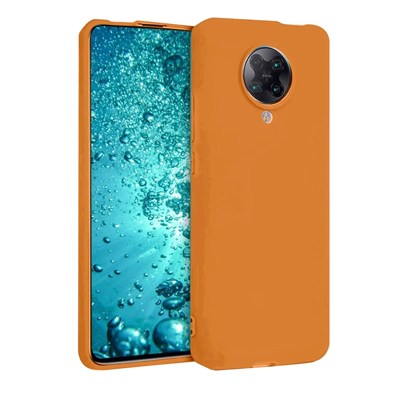 Mey İthalat®   Redmi K30 Pro Kılıf Nano içi Kadife Silikon - Turuncu