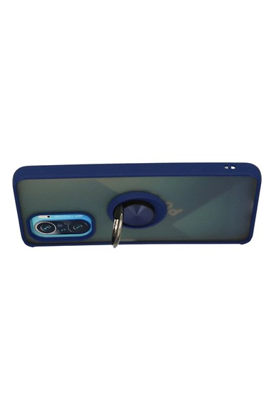 Mey İthalat®   Redmi K40 Kılıf Montreal Yüzüklü Silikon Kapak - Lacivert