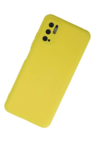 Mey İthalat®   Redmi Note 10 5G Kılıf Nano içi Kadife Silikon - Sarı