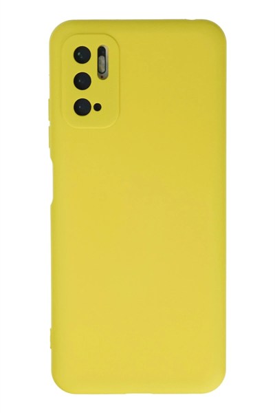 Mey İthalat®   Redmi Note 10 5G Kılıf Nano içi Kadife Silikon - Sarı