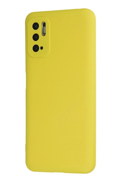Mey İthalat®   Redmi Note 10 5G Kılıf Nano içi Kadife Silikon - Sarı