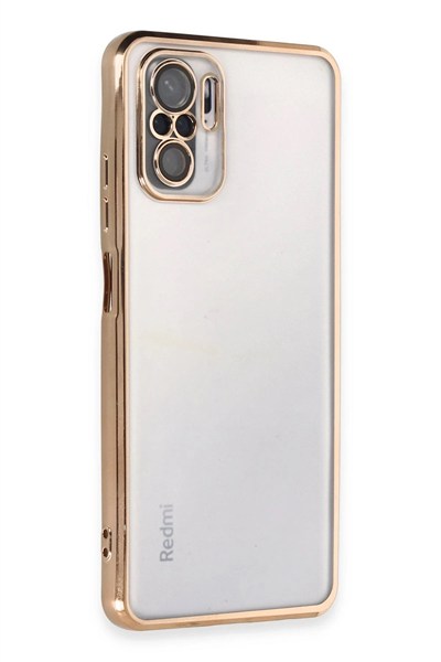 Mey İthalat®   Redmi Note 10 Kılıf  Lensli Silikon - Gold