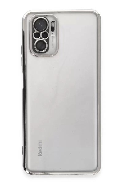 Mey İthalat®   Redmi Note 10 Kılıf  Lensli Silikon - Gümüş